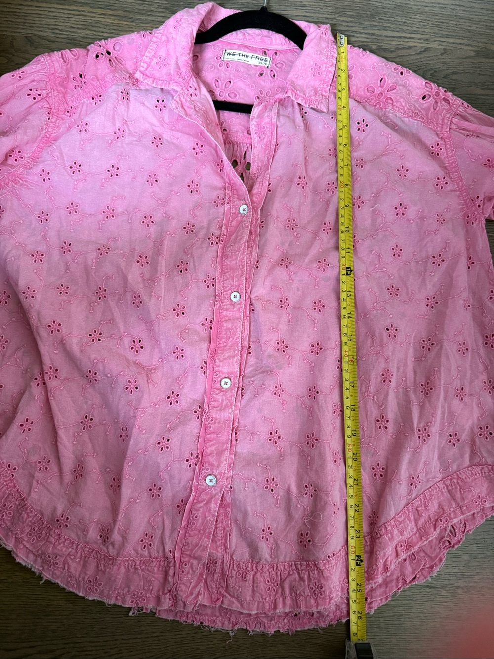 NWOT We The Free Mae Washed Eyelet Shirt by Free People in the shade "pink wash. - Picture 9 of 9